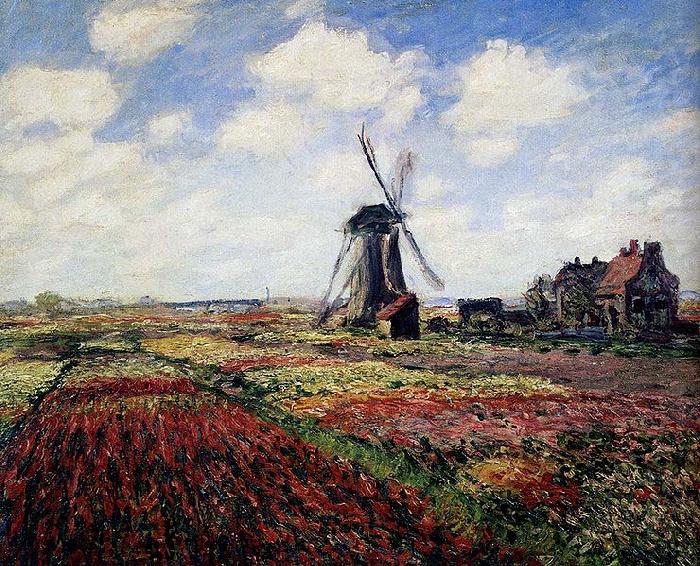 Tulip Fields With The Rijnsburg Windmill, Claude Monet